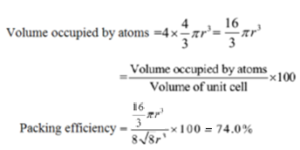 Packing Efficiency Of Different Types Of Unit Cells Scc Bcc Fcc