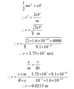 Thomson's Experiment: Numerical Problems To Calculate E/m Ratio