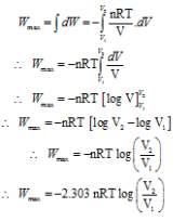 Isothermal Reversible Process Concept Of Maximum Work