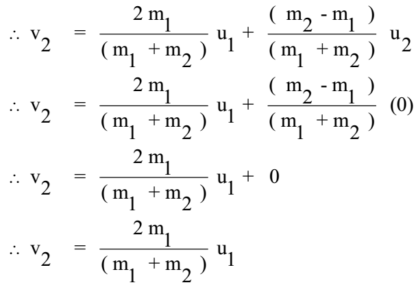 Collision formula inelastic Perfectly inelastic