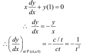 Equation of tangent