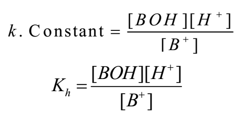Hydrolysis Constant